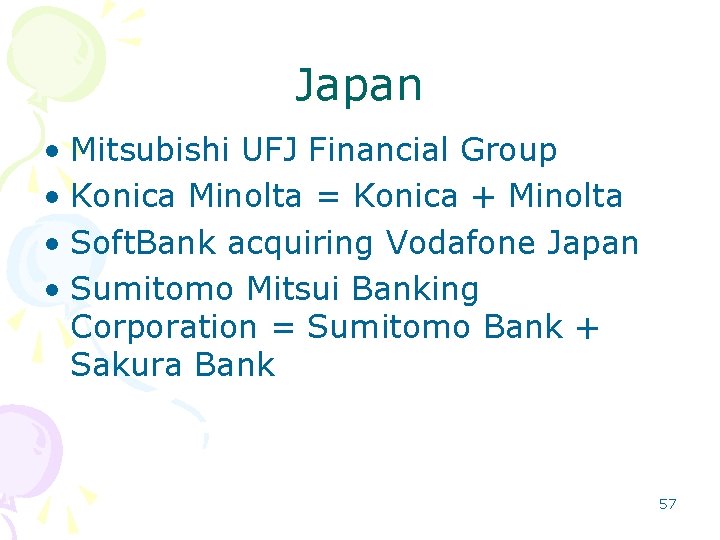 Japan • Mitsubishi UFJ Financial Group • Konica Minolta = Konica + Minolta • Japan • Mitsubishi UFJ Financial Group • Konica Minolta = Konica + Minolta •