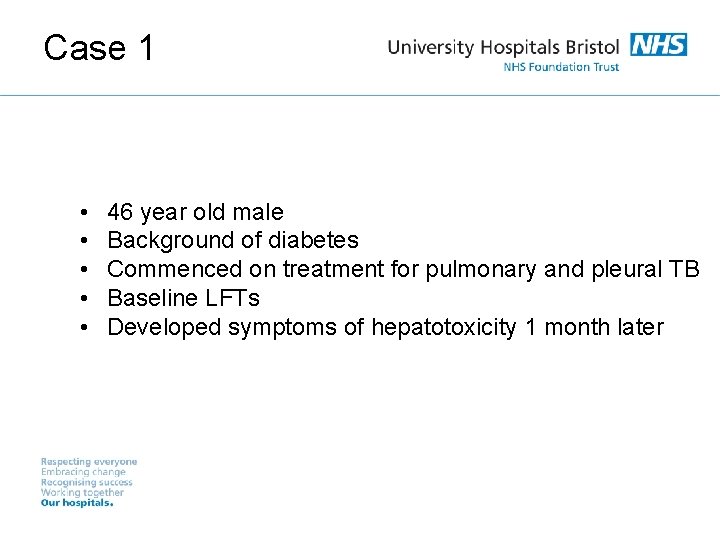 Case 1 • • • 46 year old male Background of diabetes Commenced on