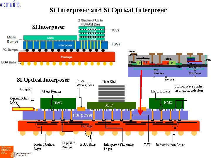 Si Interposer and Si Optical Interposer Si Interposer Metal Pad / via 100 nm