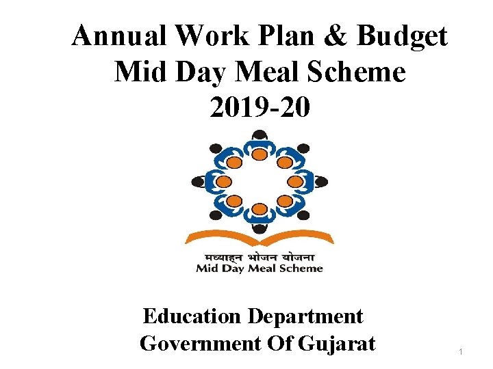 Annual Work Plan & Budget Mid Day Meal Scheme 2019 -20 Education Department Government