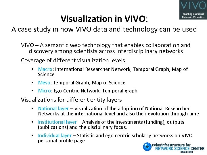 Visualization in VIVO: A case study in how VIVO data and technology can be