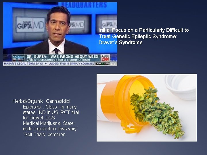 Initial Focus on a Particularly Difficult to Treat Genetic Epileptic Syndrome: Dravet’s Syndrome Herbal/Organic: