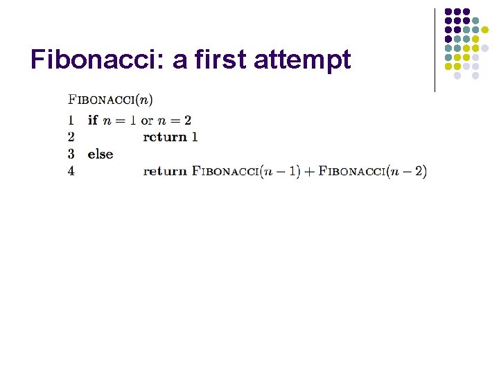 Fibonacci: a first attempt 