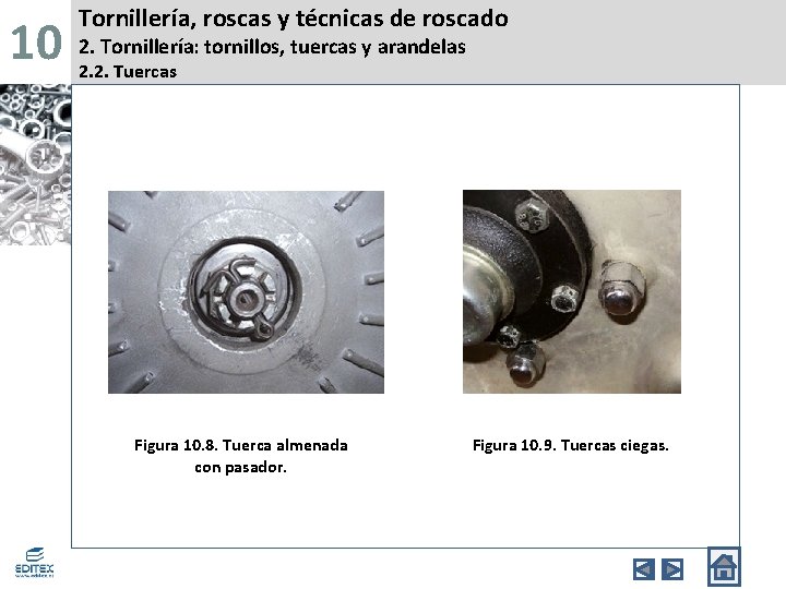 10 Tornillería, roscas y técnicas de roscado 2. Tornillería: tornillos, tuercas y arandelas 2.