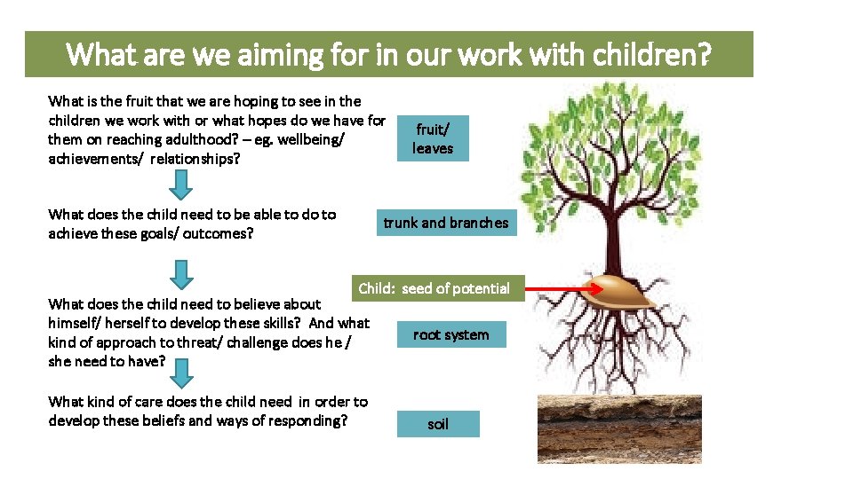 What are we aiming for in our work with children? What is the fruit