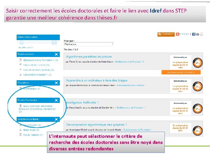 Saisir correctement les écoles doctorales et faire le lien avec Idref dans STEP garantie