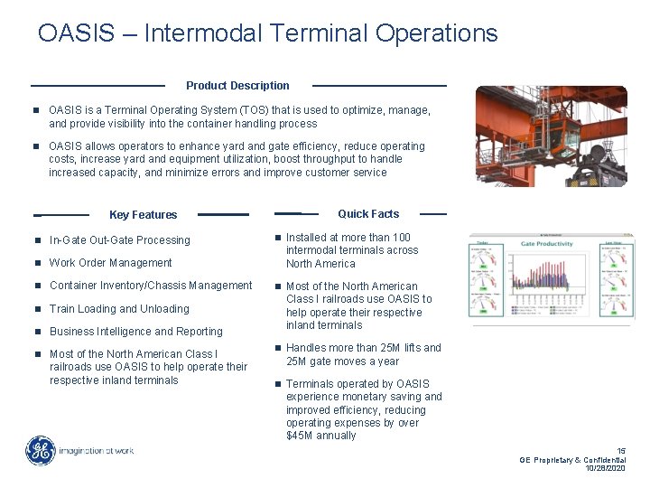 OASIS – Intermodal Terminal Operations Product Description n OASIS is a Terminal Operating System