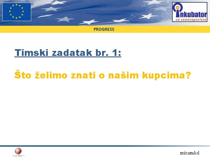 PROGRESS Timski zadatak br. 1: Što želimo znati o našim kupcima? 