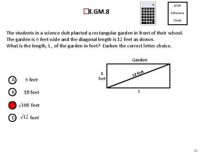 ISTEP � 8. GM. 8 Reference Sheet The students in a science club planted