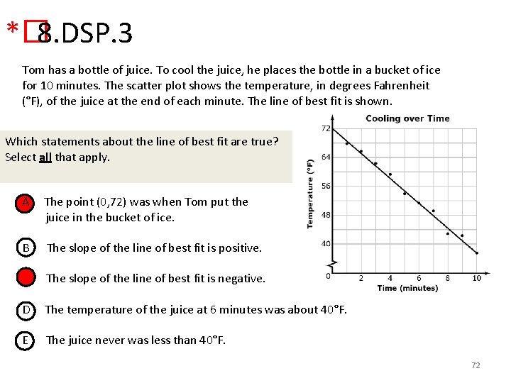 *� 8. DSP. 3 Tom has a bottle of juice. To cool the juice,