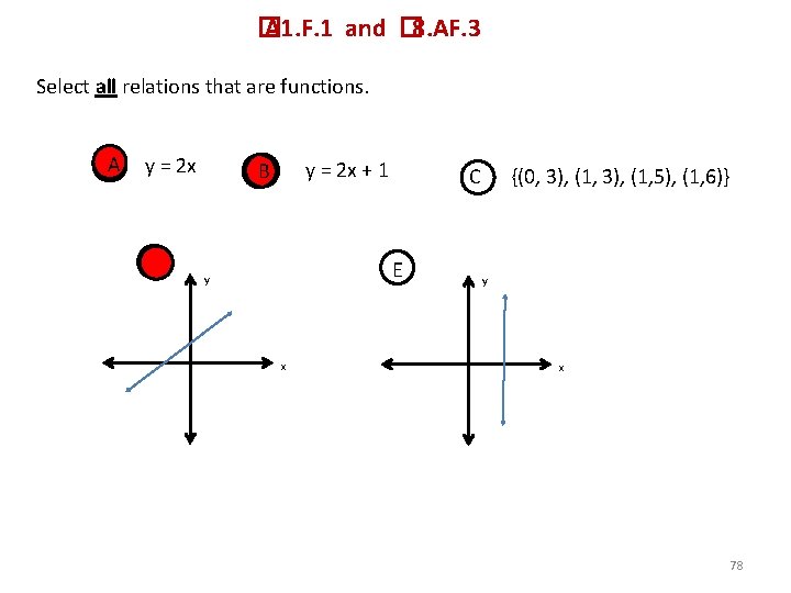 � A 1. F. 1 and � 8. AF. 3 Select all relations that