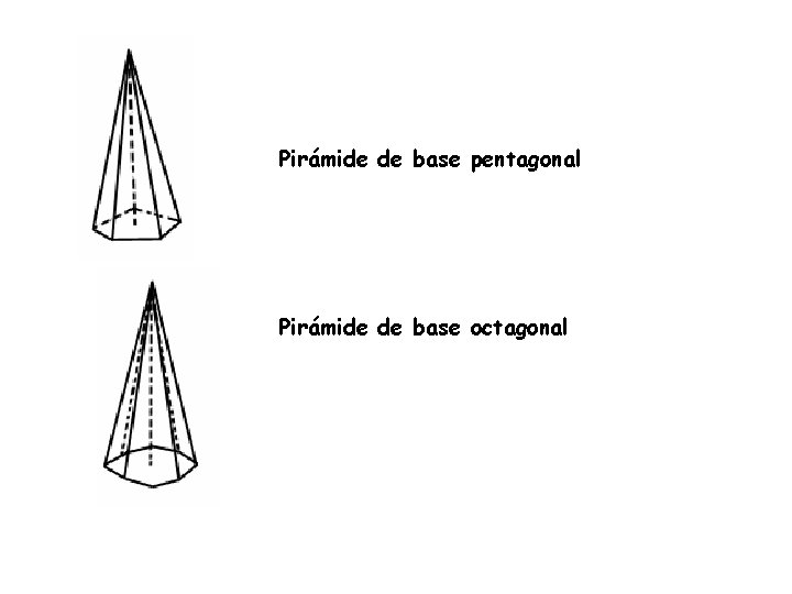 Pirámide de base pentagonal Pirámide de base octagonal 