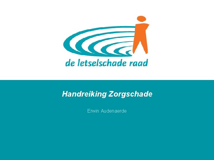 Handreiking Zorgschade Erwin Audenaerde © 2009. De Letselschade Raad. 