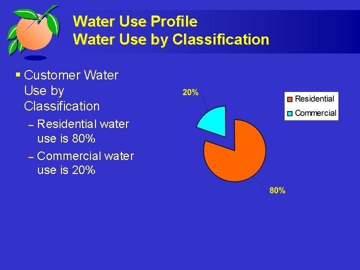 Water Use Profile Water Use by Classification § Customer Water Use by Classification –