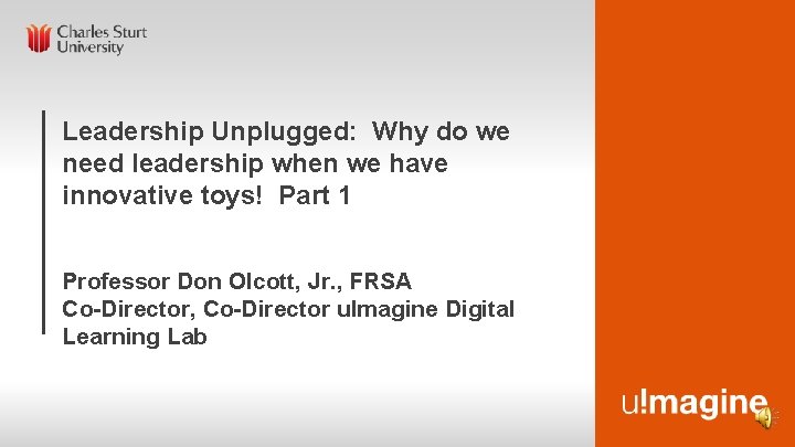 Leadership Unplugged: Why do we need leadership when we have innovative toys! Part 1