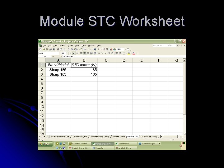 Module STC Worksheet 