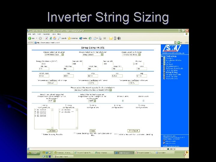 Inverter String Sizing 