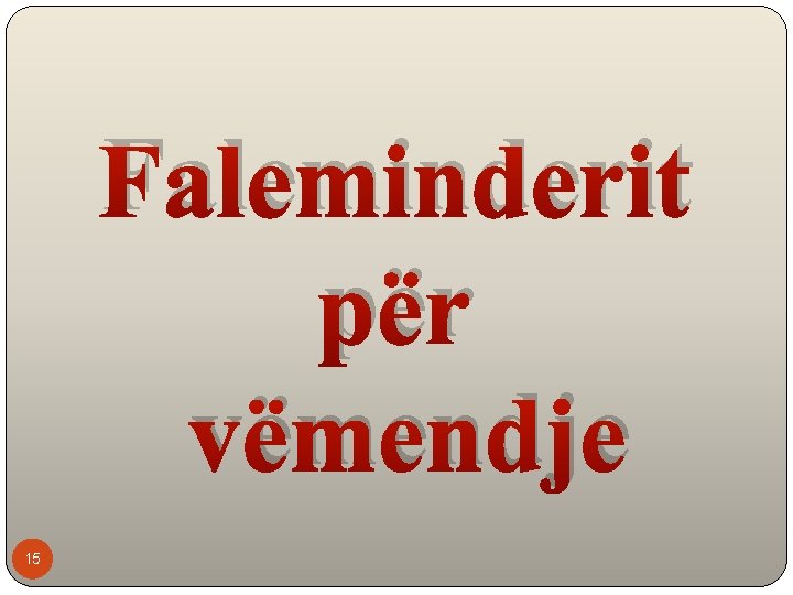 Faleminderit për vëmendje 15 