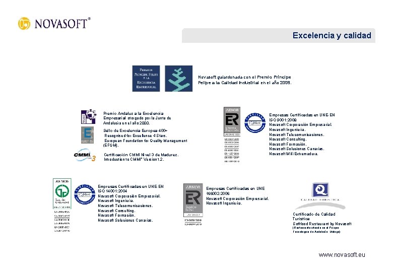 Excelencia y calidad Novasoft galardonada con el Premio Príncipe Felipe a la Calidad Industrial