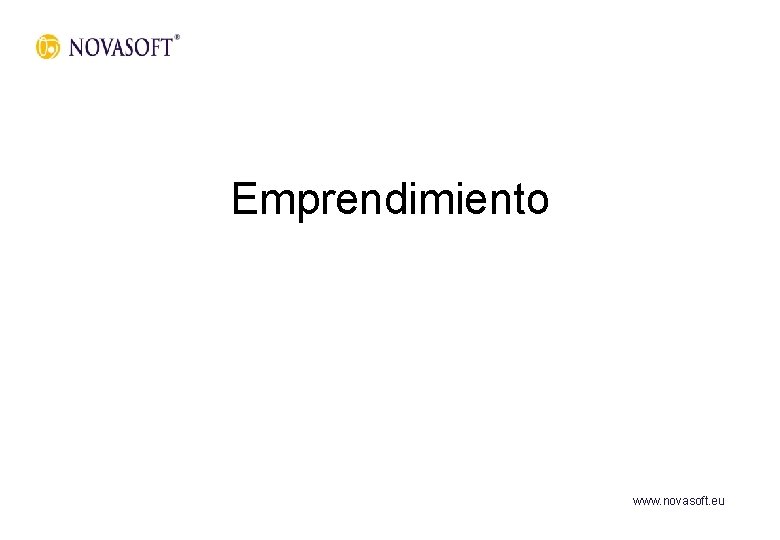 Emprendimiento www. novasoft. eu 