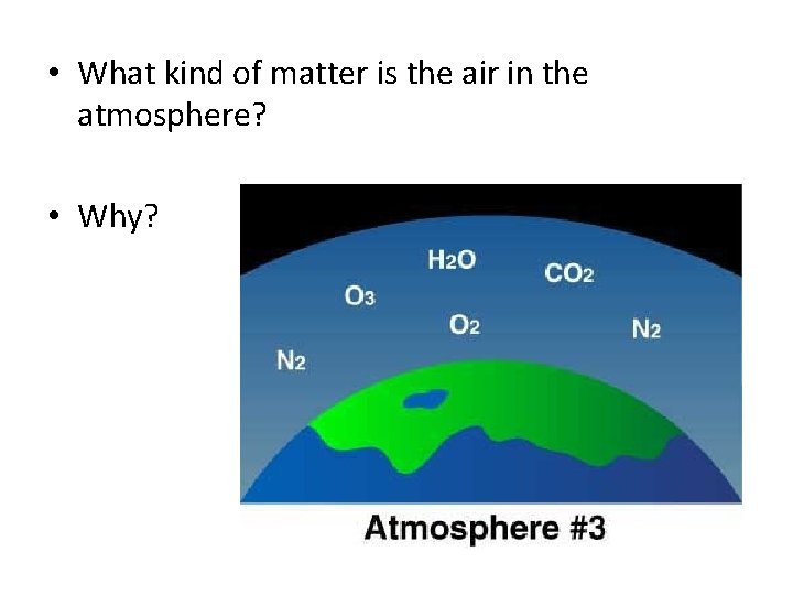  • What kind of matter is the air in the atmosphere? • Why?