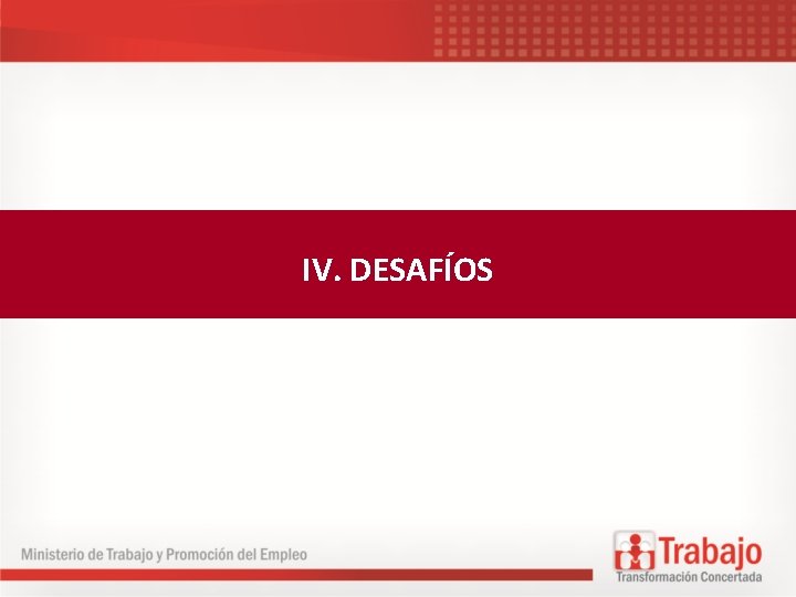 IV. DESAFÍOS 