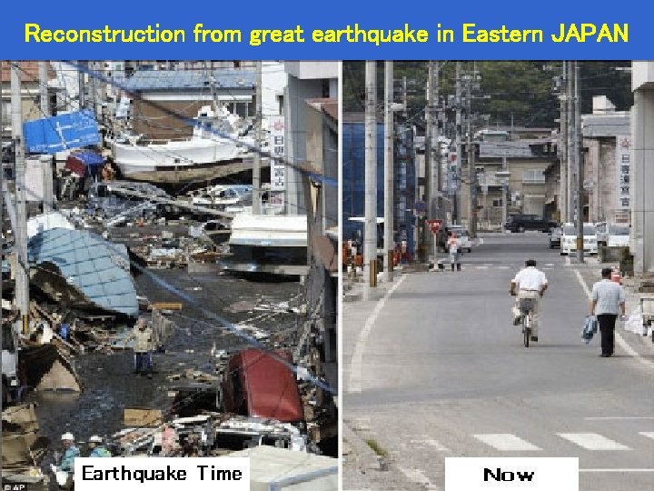 Reconstruction from great earthquake in Eastern JAPAN 