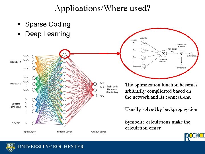 Applications/Where used? § Sparse Coding § Deep Learning The optimization function becomes arbitrarily complicated