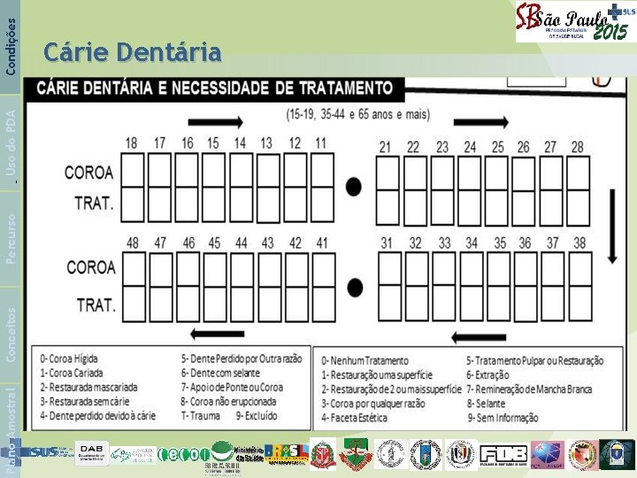 Plano Amostral Conceitos Percurso Uso do PDA Condições Cárie Dentária 