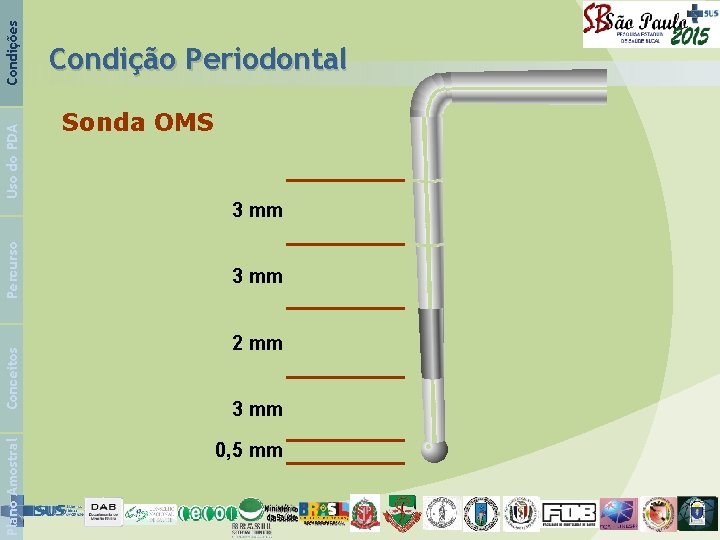 Condições Uso do PDA Condição Periodontal Sonda OMS Plano Amostral Conceitos Percurso 3 mm