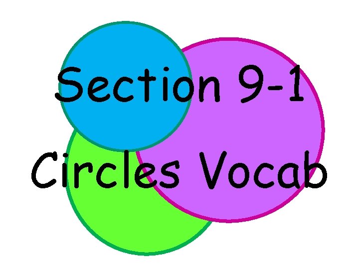 Section 9 -1 Circles Vocab 