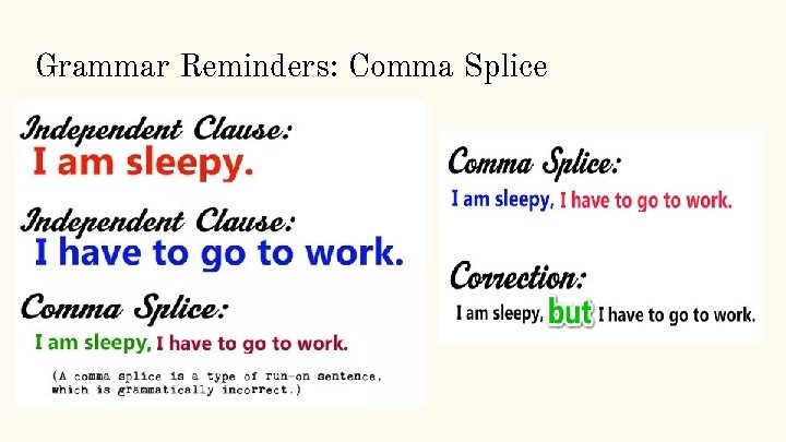 Grammar Reminders: Comma Splice 