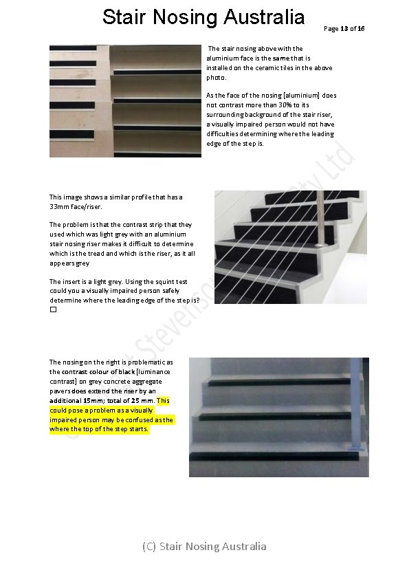 Stair Nosing Australia Page 13 of 16 The stair nosing above with the aluminium