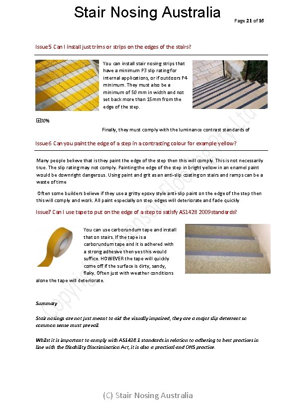 Stair Nosing Australia Page 21 of 16 Issue 5 Can I install just trims