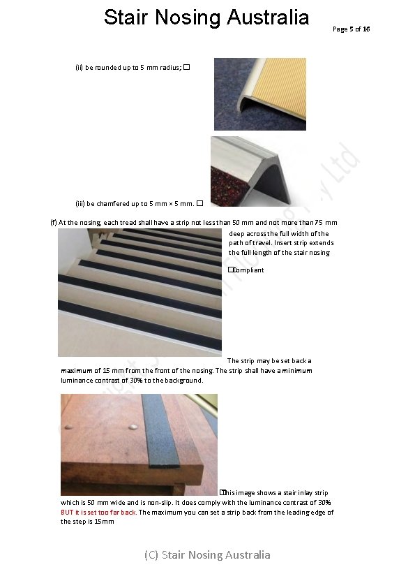 Stair Nosing Australia Page 5 of 16 (ii) be rounded up to 5 mm