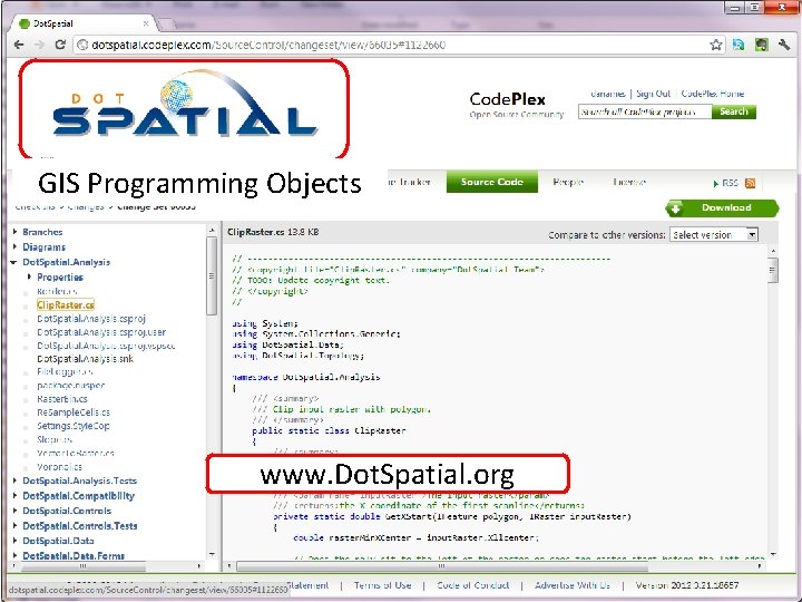 GIS Programming Objects www. Dot. Spatial. org 