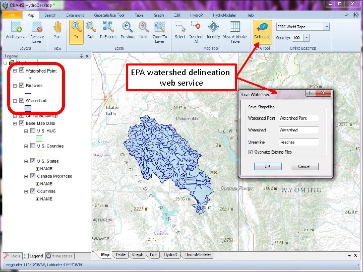 EPA watershed delineation web service 