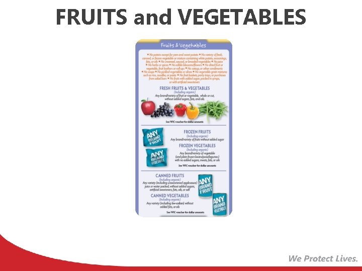 FRUITS and VEGETABLES 