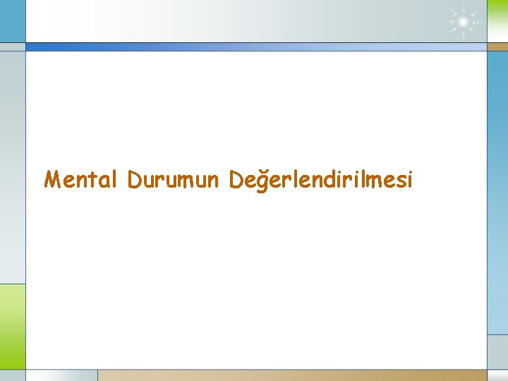 Mental Durumun Değerlendirilmesi 