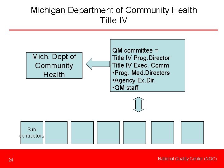 Michigan Department of Community Health Title IV Mich. Dept of Community Health QM committee