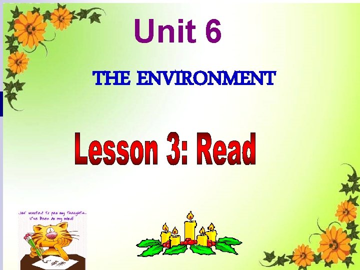 Unit 6 THE ENVIRONMENT 