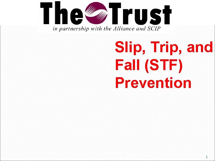 Slip, Trip, and Fall (STF) Prevention 1 