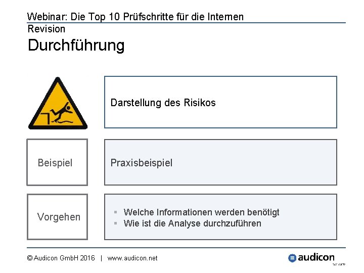 Webinar: Die Top 10 Prüfschritte für die Internen Revision Durchführung Darstellung des Risikos Beispiel