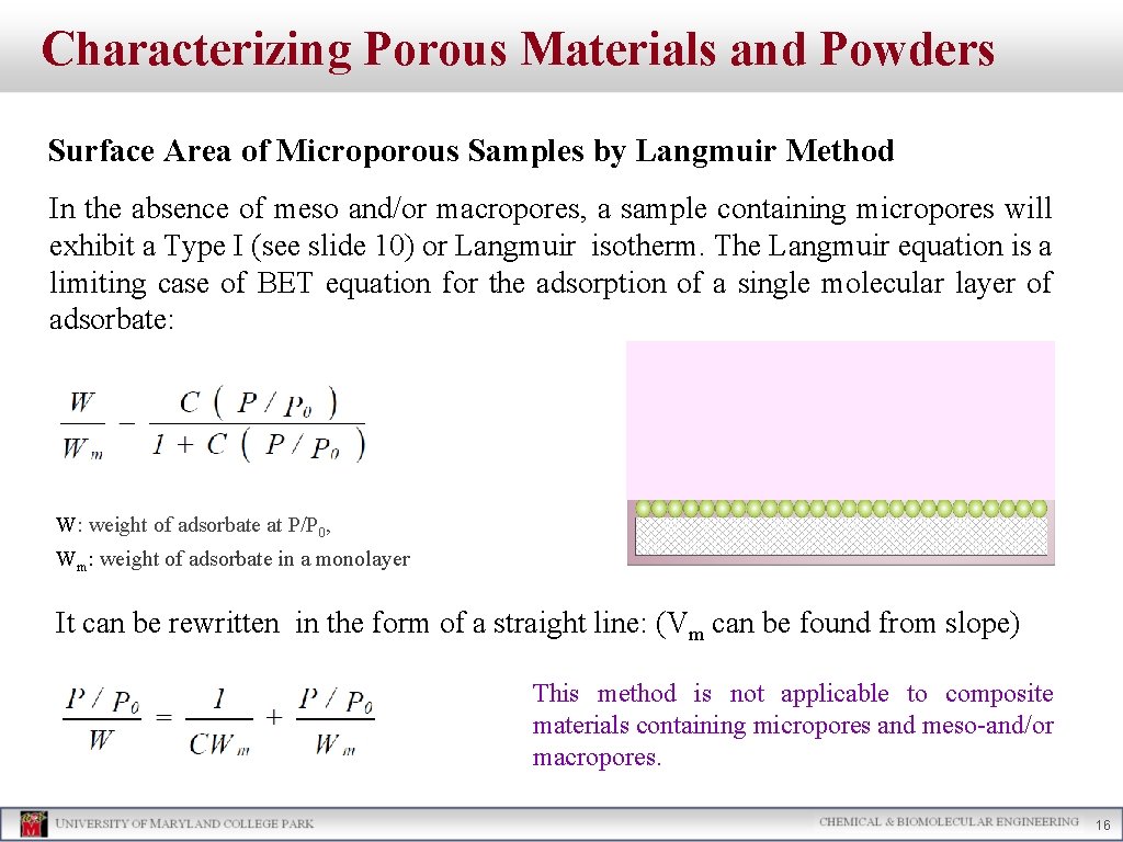 Characterizing Porous Materials and Powders Surface Area of Microporous Samples by Langmuir Method In