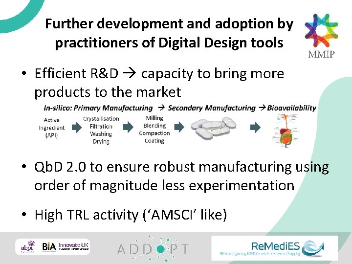 Further development and adoption by practitioners of Digital Design tools • Efficient R&D capacity
