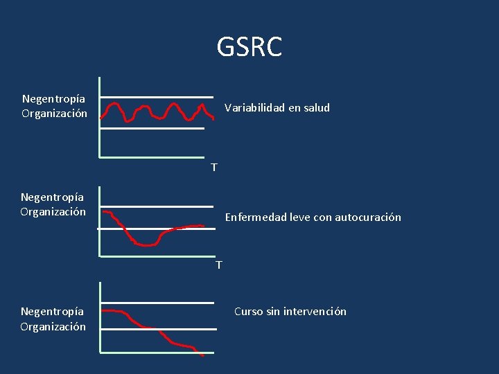 GSRC Negentropía Organización Variabilidad en salud T Negentropía Organización Enfermedad leve con autocuración T