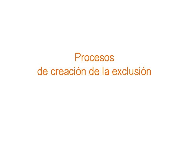 Procesos de creación de la exclusión 