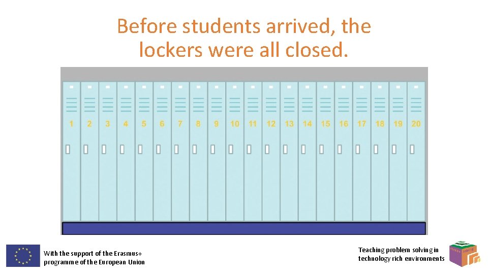 Before students arrived, the lockers were all closed. With the support of the Erasmus+