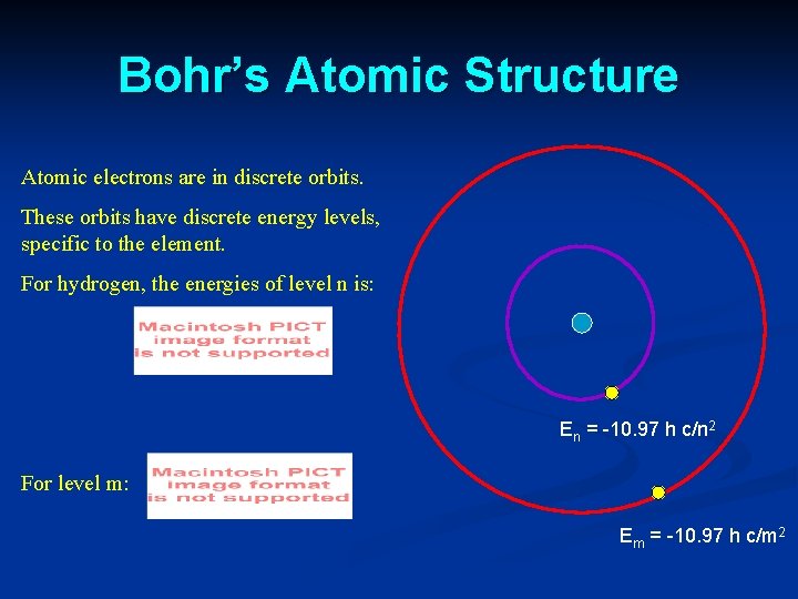 Bohr’s Atomic Structure Atomic electrons are in discrete orbits. These orbits have discrete energy Bohr’s Atomic Structure Atomic electrons are in discrete orbits. These orbits have discrete energy