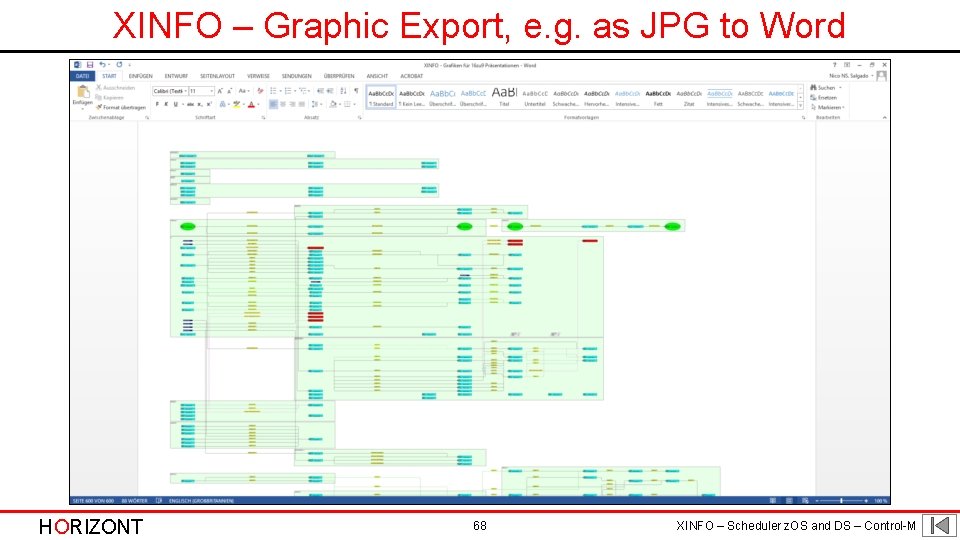 XINFO – Graphic Export, e. g. as JPG to Word HORIZONT 68 XINFO –